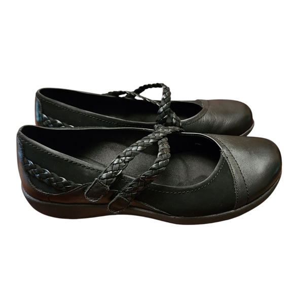 Aetrex Annie Mary Jane Black Leather Shoes Size 10 Wide - Picture 4 of 11